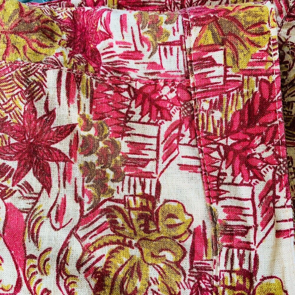 Joie Linen Rayon Pull-on Shorts Medium Pink Tropical Palm Beach Coastal Resort - Picture 3 of 11